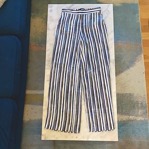 Blue Silky Striped Zara Pant